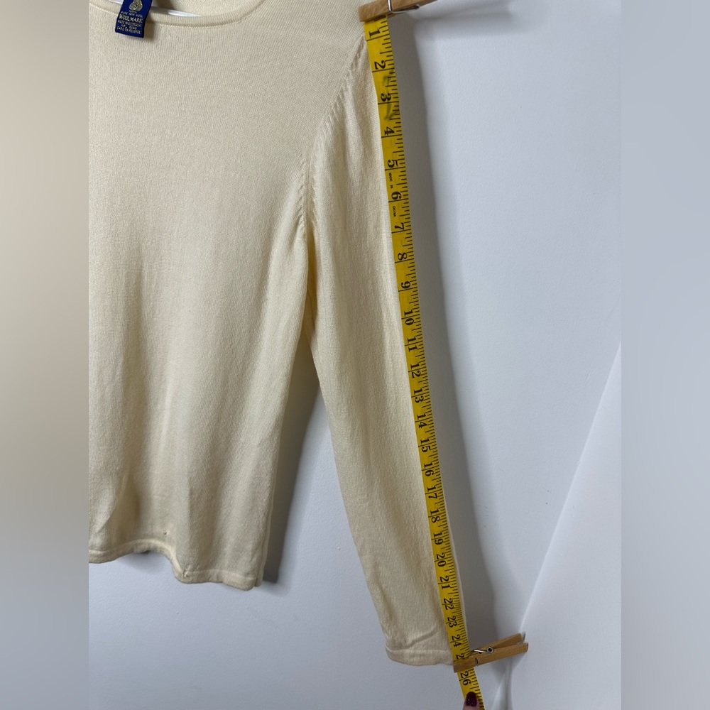 Charter Club Pure Wool Vintage Cream Crewneck Sweater Long Sleeve Top - Picture 5 of 7